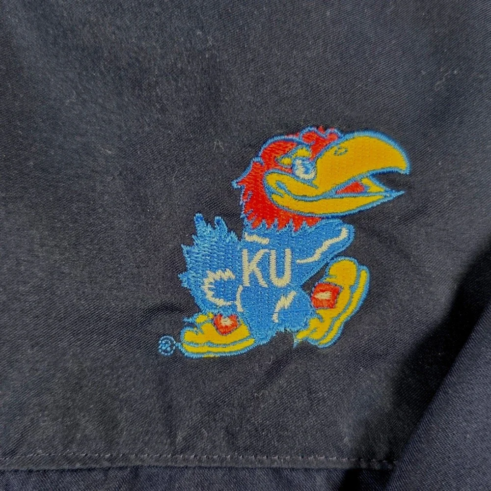 FootJoy Kansas Jayhawks Golf Windbreaker Pullover Mens Large Navy Blue V-Neck